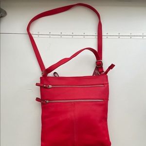 red leather cross body bag